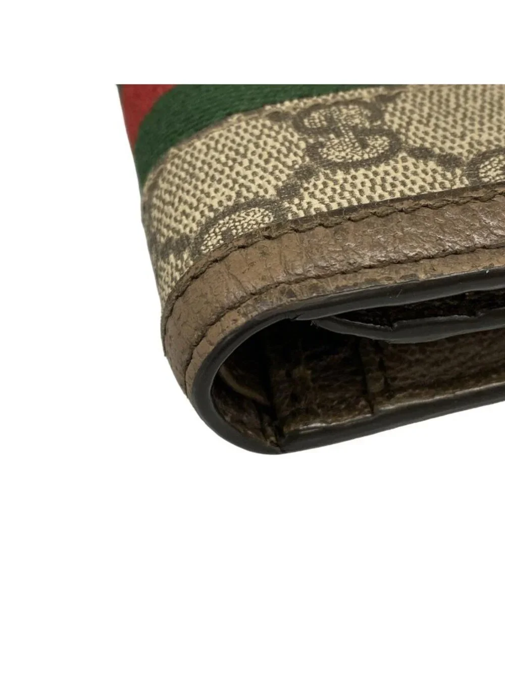 ★SOLD★ Gucci Bifold Wallet Ophidia Beige Ebony Dark Brown Leather - Picture 6 of 12